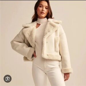 Women's Cream Shearling Jacket